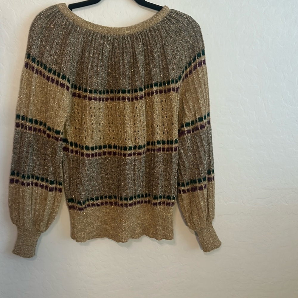 Vintage 1970s Metallic Sweater Size Large.